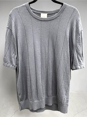 Calvin Klein Dusty Blue/Grey Short Sleeve Knit Top